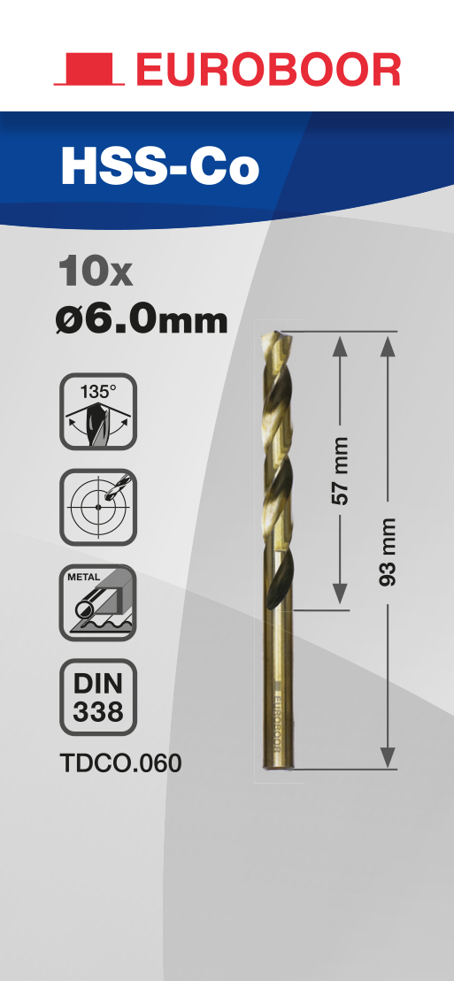 Спиральные свёрла HSS-Co Ø 1 - 13 мм